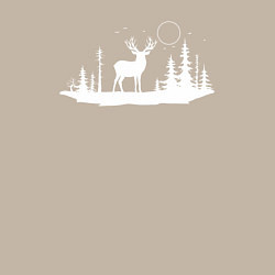 Свитшот хлопковый мужской Олень в лесу, цвет: миндальный — фото 2