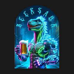 Свитшот хлопковый мужской Neon beersaur - ai art fantasy, цвет: черный — фото 2