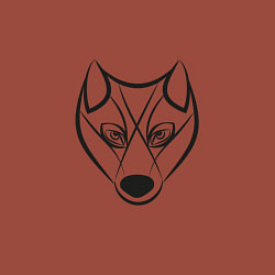 Свитшот хлопковый мужской Волк черный контур, цвет: кирпичный — фото 2