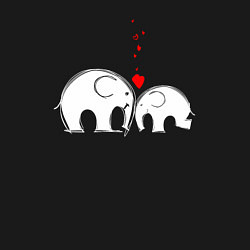 Свитшот хлопковый мужской Влюблённые слоники, цвет: черный — фото 2