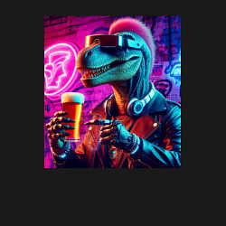 Свитшот хлопковый мужской Neon beersaur - neon glow, цвет: черный — фото 2