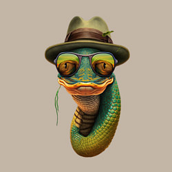 Свитшот хлопковый мужской Змея в шляпе, цвет: миндальный — фото 2