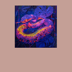 Свитшот хлопковый мужской Неоновая змея, цвет: пыльно-розовый — фото 2