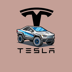 Свитшот хлопковый мужской Tesla сybertruck Elon Musk, цвет: пыльно-розовый — фото 2