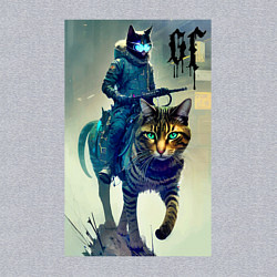 Свитшот хлопковый мужской Cat forces - ai art fantasy, цвет: меланж — фото 2