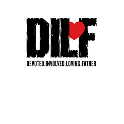 Свитшот хлопковый мужской DILF - devoted involved loving father, цвет: белый — фото 2