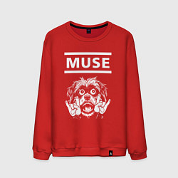 Свитшот хлопковый мужской Muse rock dog, цвет: красный