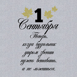 Свитшот хлопковый мужской 1 сентября нужно вставать, цвет: меланж — фото 2