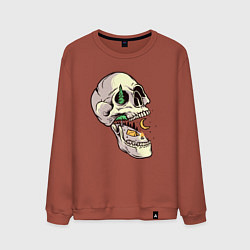 Свитшот хлопковый мужской Кемпинг в черепе, цвет: кирпичный