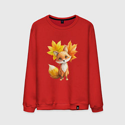 Мужской свитшот Лисичка и осенние листья