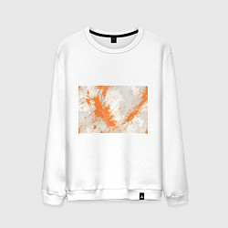 Мужской свитшот Оранжевая краска на белом
