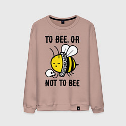 Свитшот хлопковый мужской Быть пчелой или не быть, цвет: пыльно-розовый