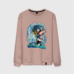 Свитшот хлопковый мужской Клинок рассекающий демонов Гиа Тамиока водяной сто, цвет: пыльно-розовый