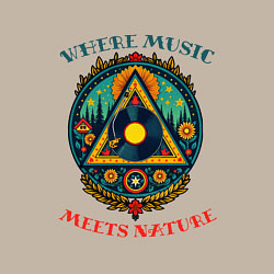 Свитшот хлопковый мужской Музыка в каждой травинке, цвет: миндальный — фото 2