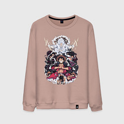 Мужской свитшот Ван-Пис Луффи Монки коллаж