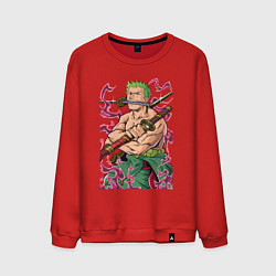 Свитшот хлопковый мужской Ван-пис Зоро пират, цвет: красный