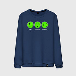 Свитшот хлопковый мужской Eat sleep tennis, цвет: тёмно-синий