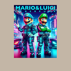 Свитшот хлопковый мужской Mario and Luigi - cyberpunk collaboration, цвет: миндальный — фото 2