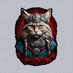 Свитшот хлопковый мужской Кот викинг, цвет: меланж — фото 2