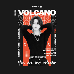 Свитшот хлопковый мужской Stray kids Han volcano, цвет: черный — фото 2