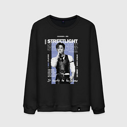 Свитшот хлопковый мужской Stray kids Changbin streetlight, цвет: черный