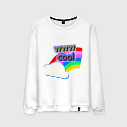 Свитшот хлопковый мужской Rainbow Vibes, цвет: белый