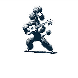 Свитшот хлопковый мужской Пудель играет на гитаре укулеле, цвет: белый — фото 2