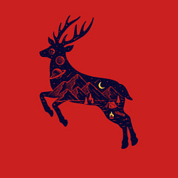 Свитшот хлопковый мужской Космический олень, цвет: красный — фото 2