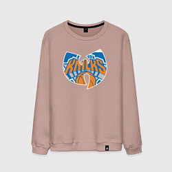 Свитшот хлопковый мужской Wu-tang knicks, цвет: пыльно-розовый