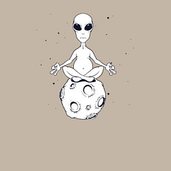 Свитшот хлопковый мужской Йога инопланетянин, цвет: миндальный — фото 2