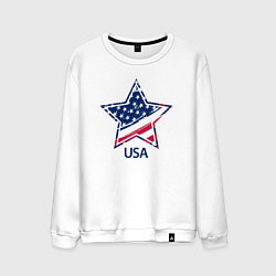 Свитшот хлопковый мужской Star - USA, цвет: белый