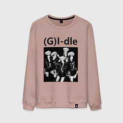 Свитшот хлопковый мужской G I-dle группа в стиле империи, цвет: пыльно-розовый