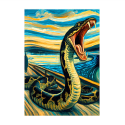 Свитшот хлопковый мужской Анаконда кричит на картине Эдварда Мунка - мем иск, цвет: белый — фото 2