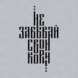 Свитшот хлопковый мужской Не забывай свои корни, цвет: меланж — фото 2