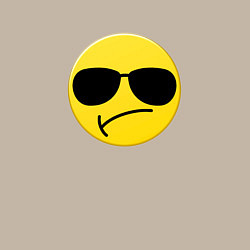 Свитшот хлопковый мужской Смайлик в очках - с умным видом, цвет: миндальный — фото 2