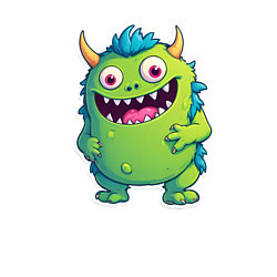 Свитшот хлопковый мужской Зеленый монстрик, цвет: белый — фото 2