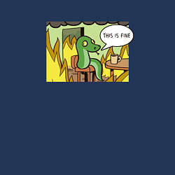 Свитшот хлопковый мужской This is fine - 2025, цвет: тёмно-синий — фото 2