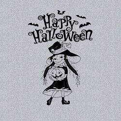 Свитшот хлопковый мужской Хэллоуин - девочка с тыквой, цвет: меланж — фото 2