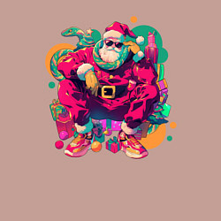 Свитшот хлопковый мужской Клёвый Дед Мороз, цвет: пыльно-розовый — фото 2