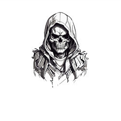 Свитшот хлопковый мужской Череп в капюшоне индейца, цвет: белый — фото 2