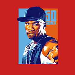 Свитшот хлопковый мужской 50 cent rapper, цвет: красный — фото 2