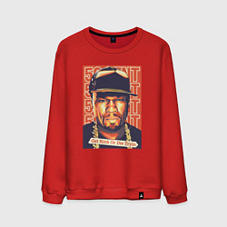 Свитшот хлопковый мужской 50 cent get rich, цвет: красный
