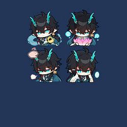 Свитшот хлопковый мужской Дань Хэн стикеры, цвет: тёмно-синий — фото 2