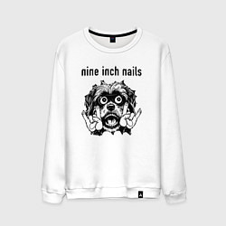 Свитшот хлопковый мужской Nine Inch Nails - rock dog, цвет: белый