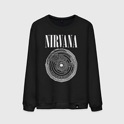 Свитшот хлопковый мужской Nirvana circle, цвет: черный