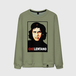 Свитшот хлопковый мужской Che guevara - Chelentano, цвет: авокадо