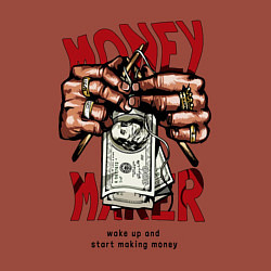 Свитшот хлопковый мужской Money maker hands, цвет: кирпичный — фото 2