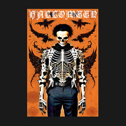 Свитшот хлопковый мужской Cool skeleton - halloween poster, цвет: черный — фото 2