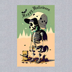 Свитшот хлопковый мужской Прикольный черепок - хэллоуин, цвет: меланж — фото 2