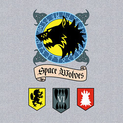 Свитшот хлопковый мужской Space wolves Warhammer 40k, цвет: меланж — фото 2